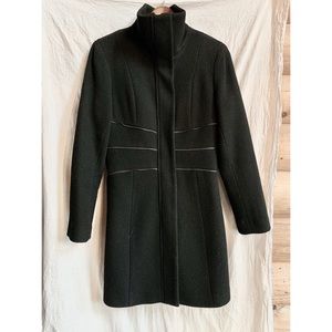 Calvin Klein Black Wool-Blend Coat Petite Small